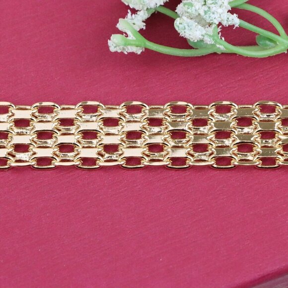 "Rose Gold Plated Multi-Link Chain Bracelet, XPBL0860 - Picture 11 of 12